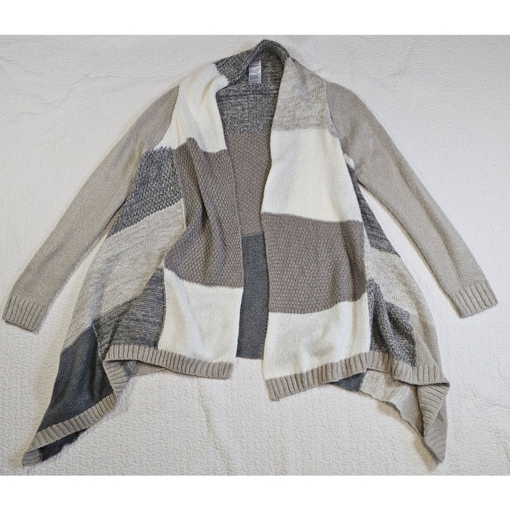 Chico's Drape-Front Colorblock Cardigan - Picture 5 of 10